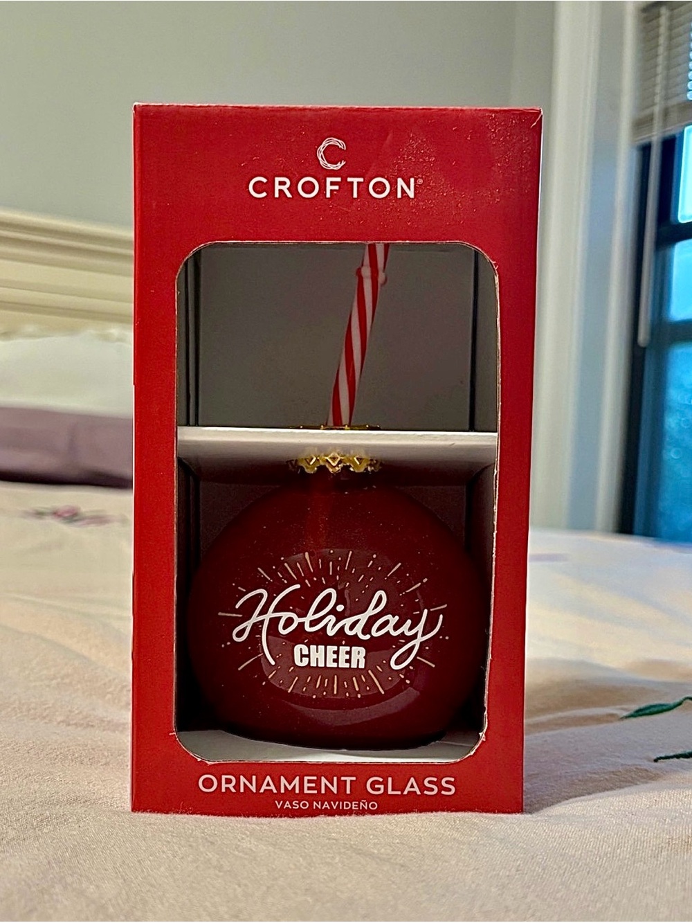 Crofton Red 'Holiday Cheer' Ornament Tumbler with Straw